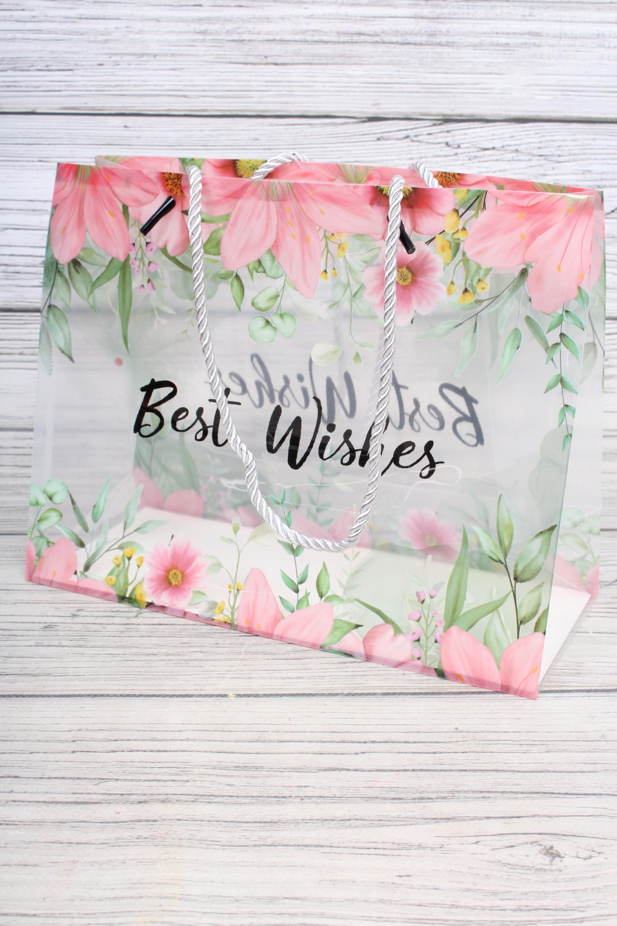 Сумка пластиковая "Best Wishes", 27x21x11см   7305Н