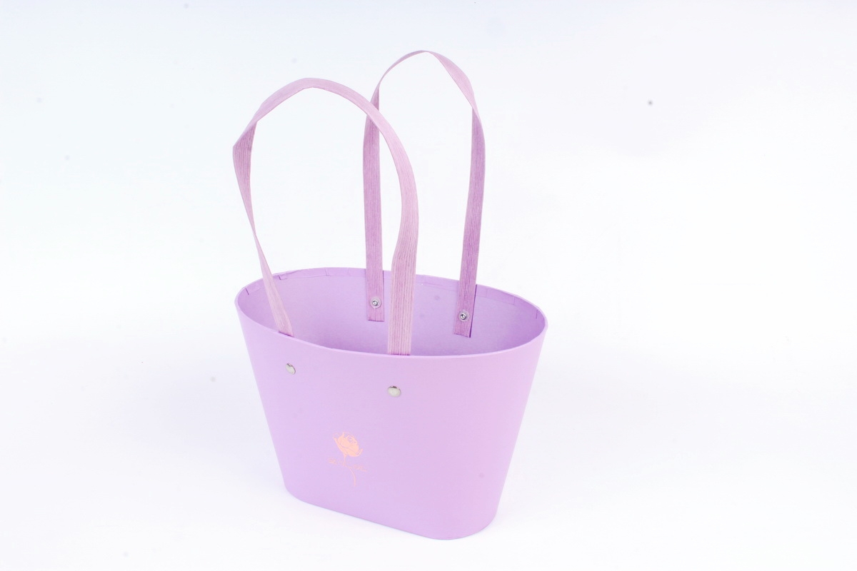 Сумка под цветы с двумя ручками, картон,   сиреневый (W9627-lilac) 9456М