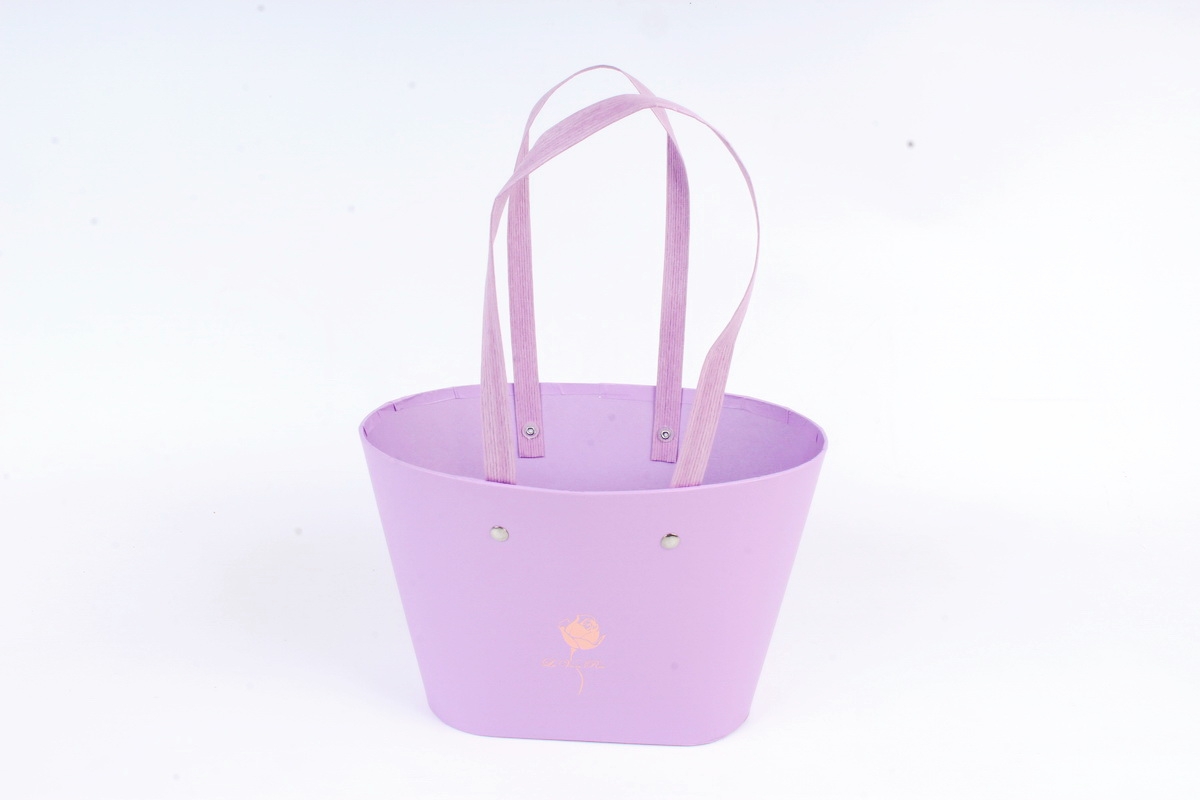Сумка под цветы с двумя ручками, картон,   сиреневый (W9627-lilac) 9456М