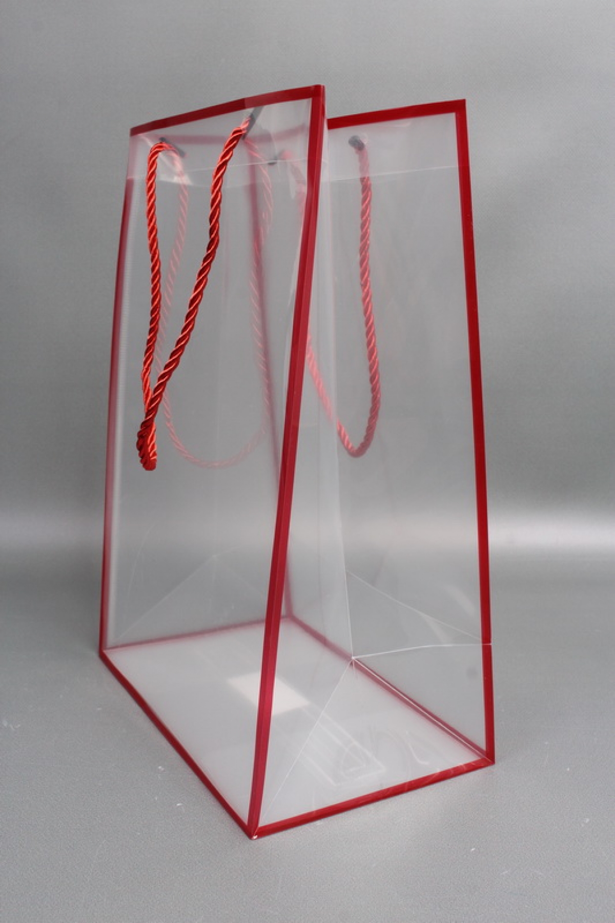 Сумка прозрачная 35*24*15 красная (10шт/уп)   M150 Цена за 1шт