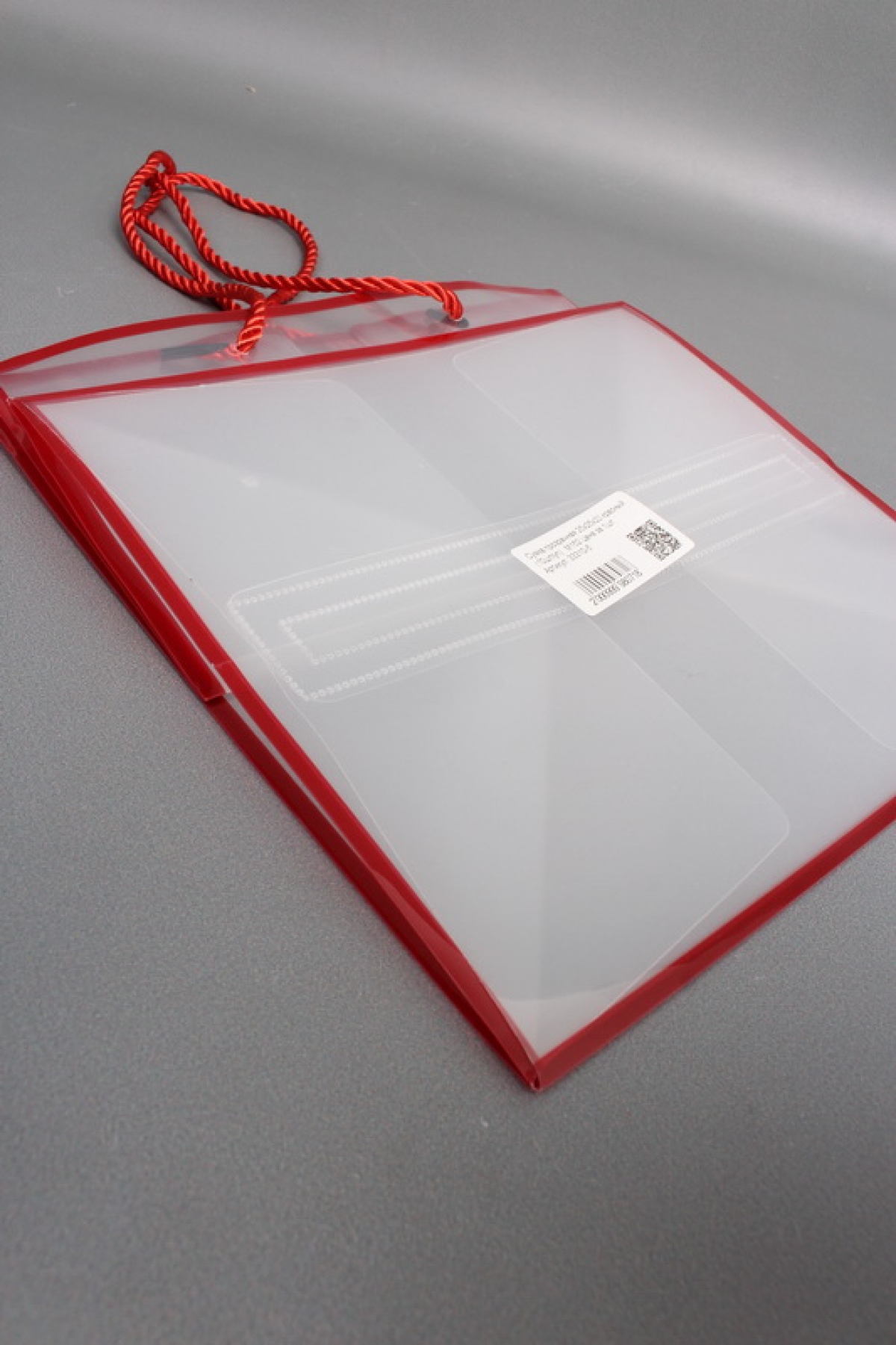 Сумка прозрачная 25x25х22 красный (10шт/уп)   M152 Цена за 1шт