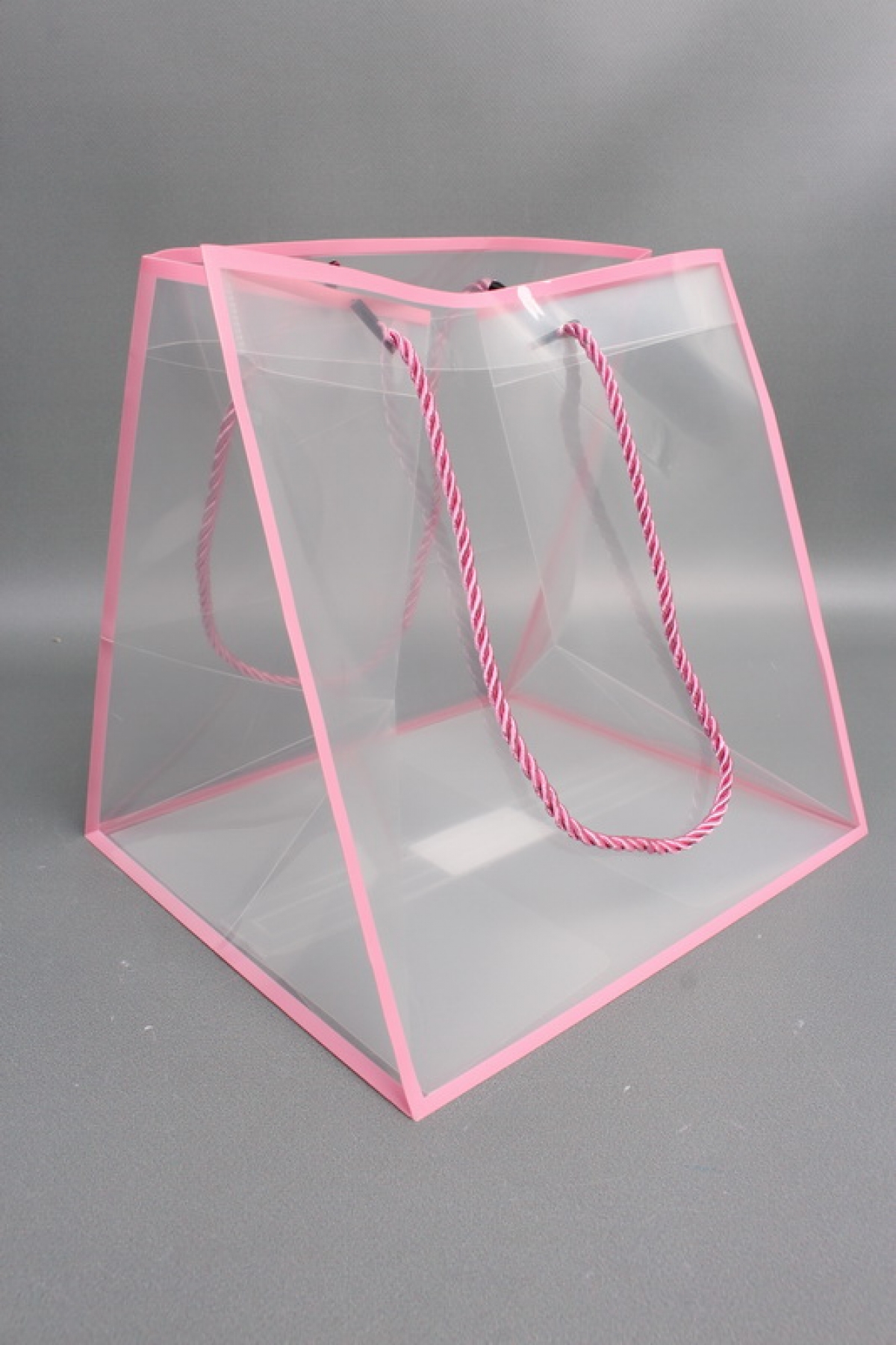 Сумка прозрачная 25x25х22 розовый (10шт/уп)   M152 Цена за 1шт