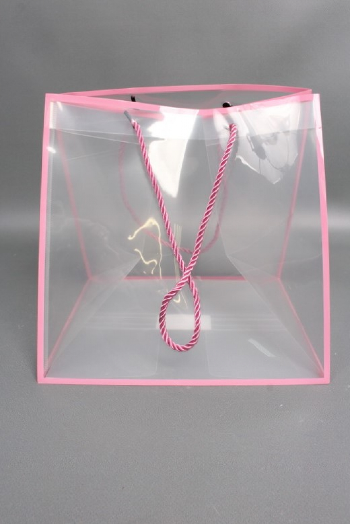 Сумка прозрачная 25x25х22 розовый (10шт/уп)   M152 Цена за 1шт