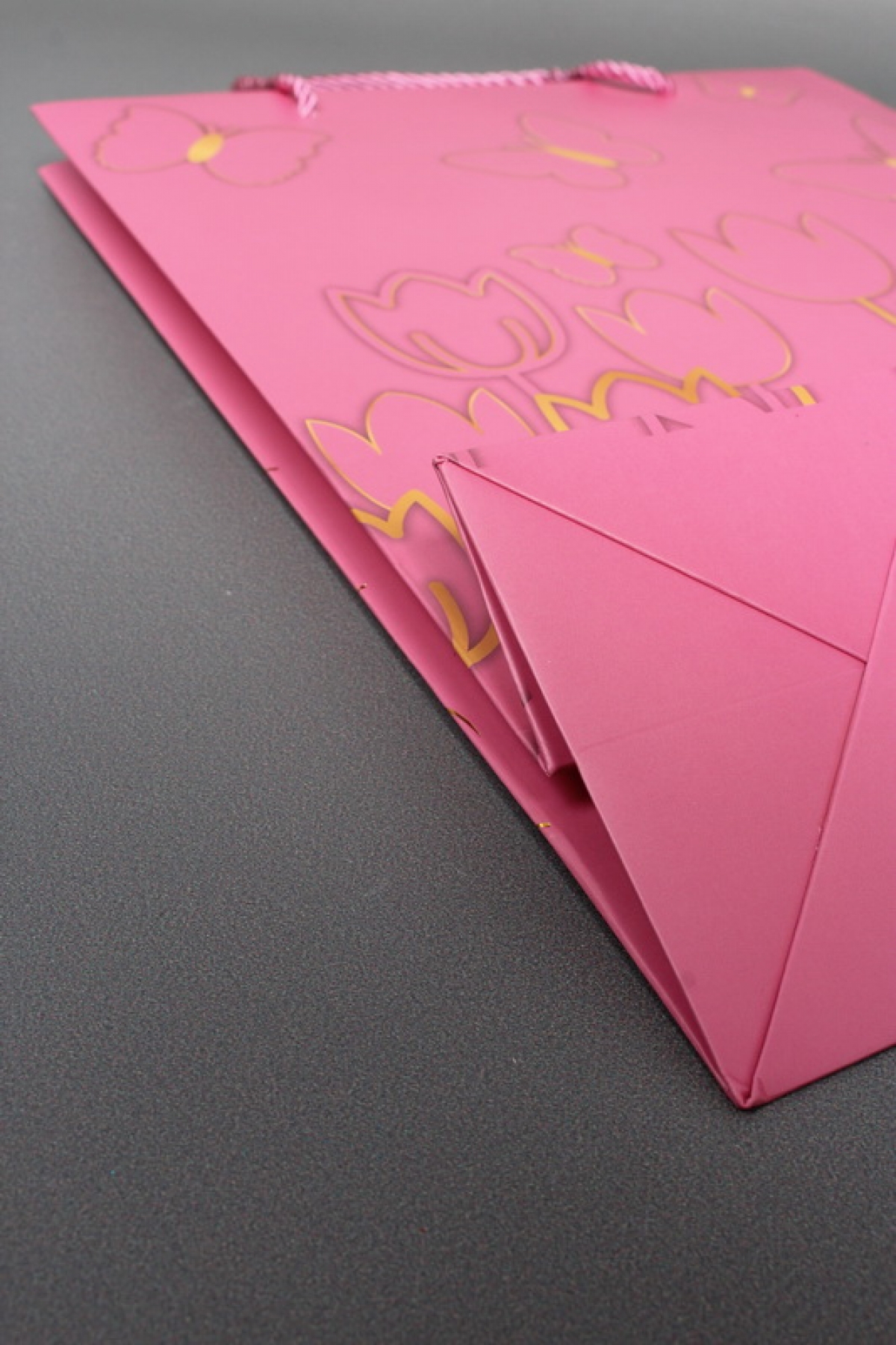 Сумка  Люкс Тюльпаны и Бабочки тиснение  26*32*12  розовый  L966