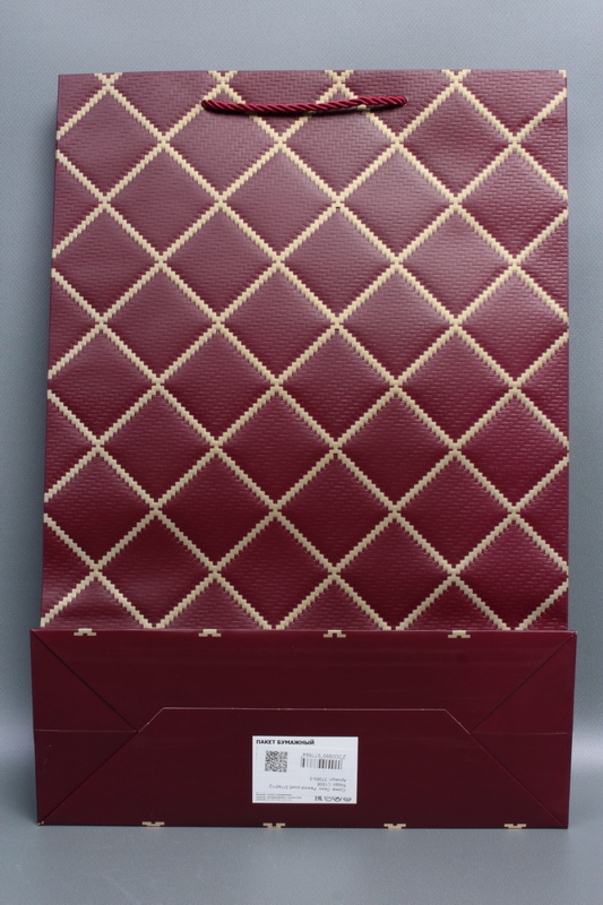 Сумка  Люкс  Резной ромб 31*45*12 бордо  L1506