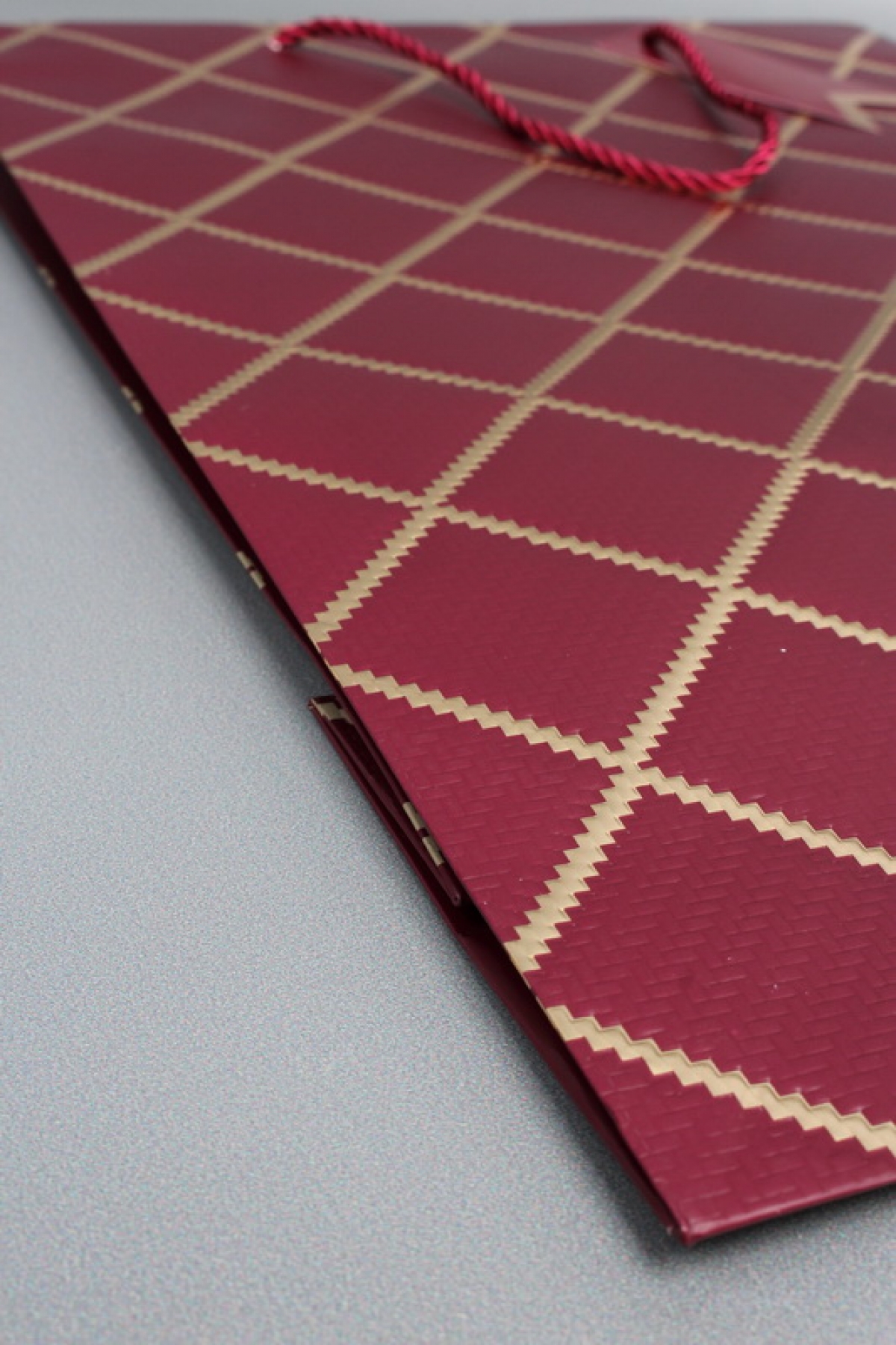 Сумка  Люкс  Резной ромб 31*45*12 бордо  L1506