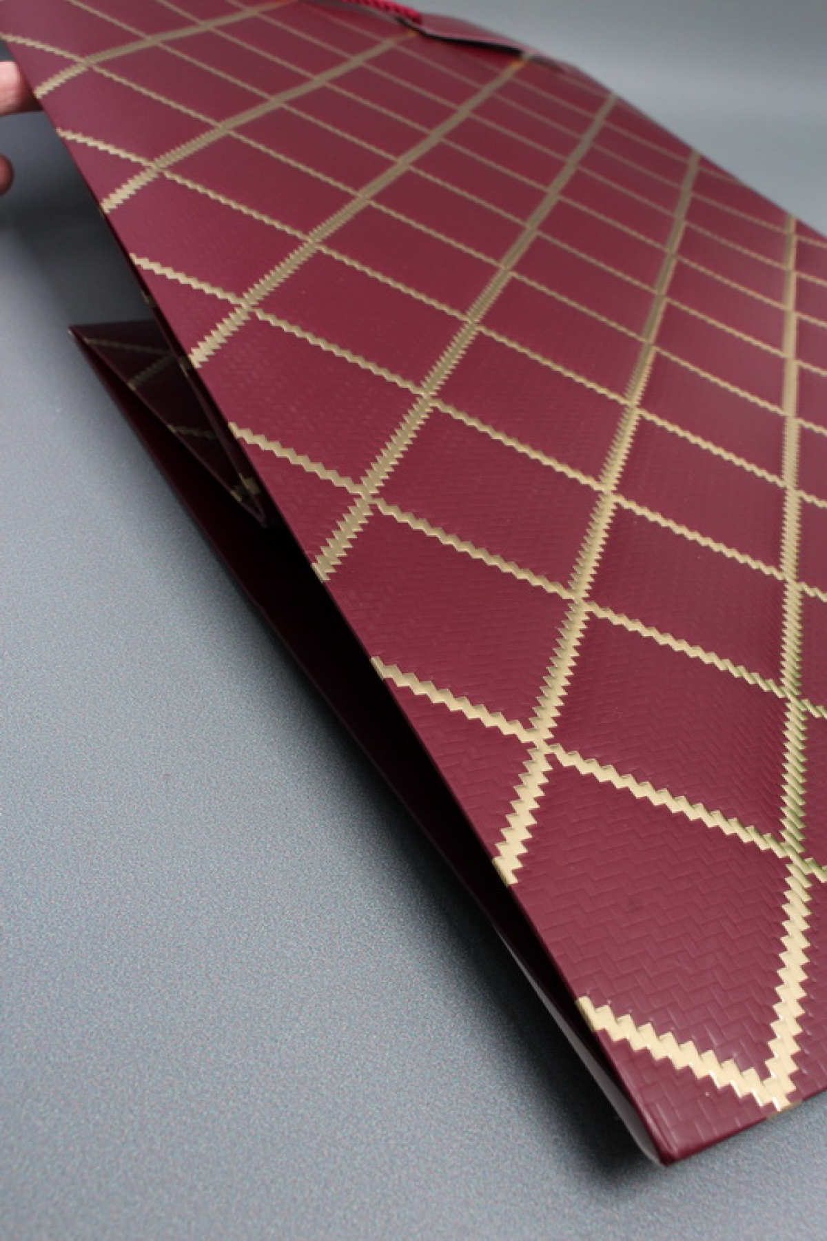 Сумка  Люкс  Резной ромб 36*54*30 бордо  L1504