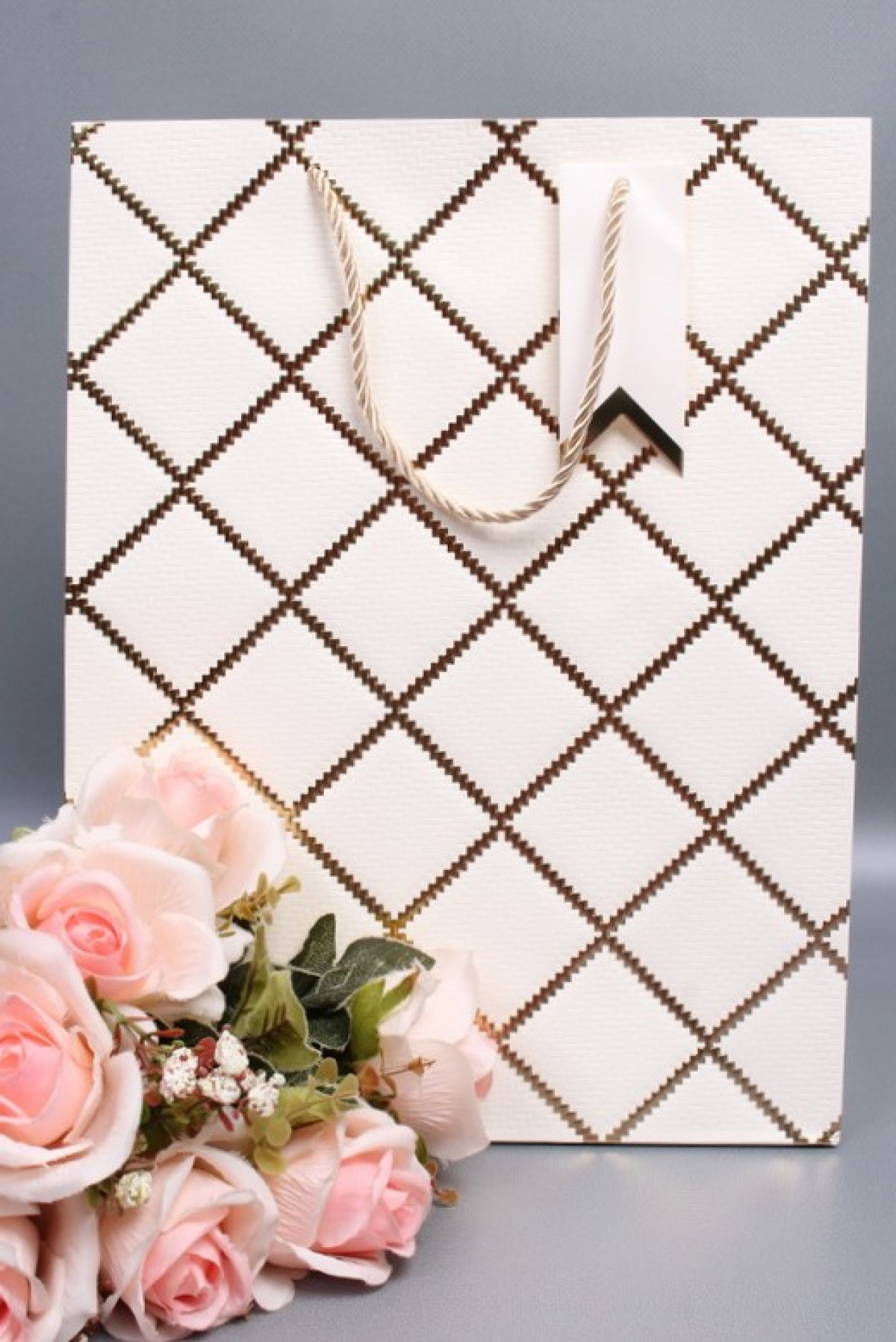 Сумка  Люкс  Резной ромб 26*33,5*12 шампань  L1507