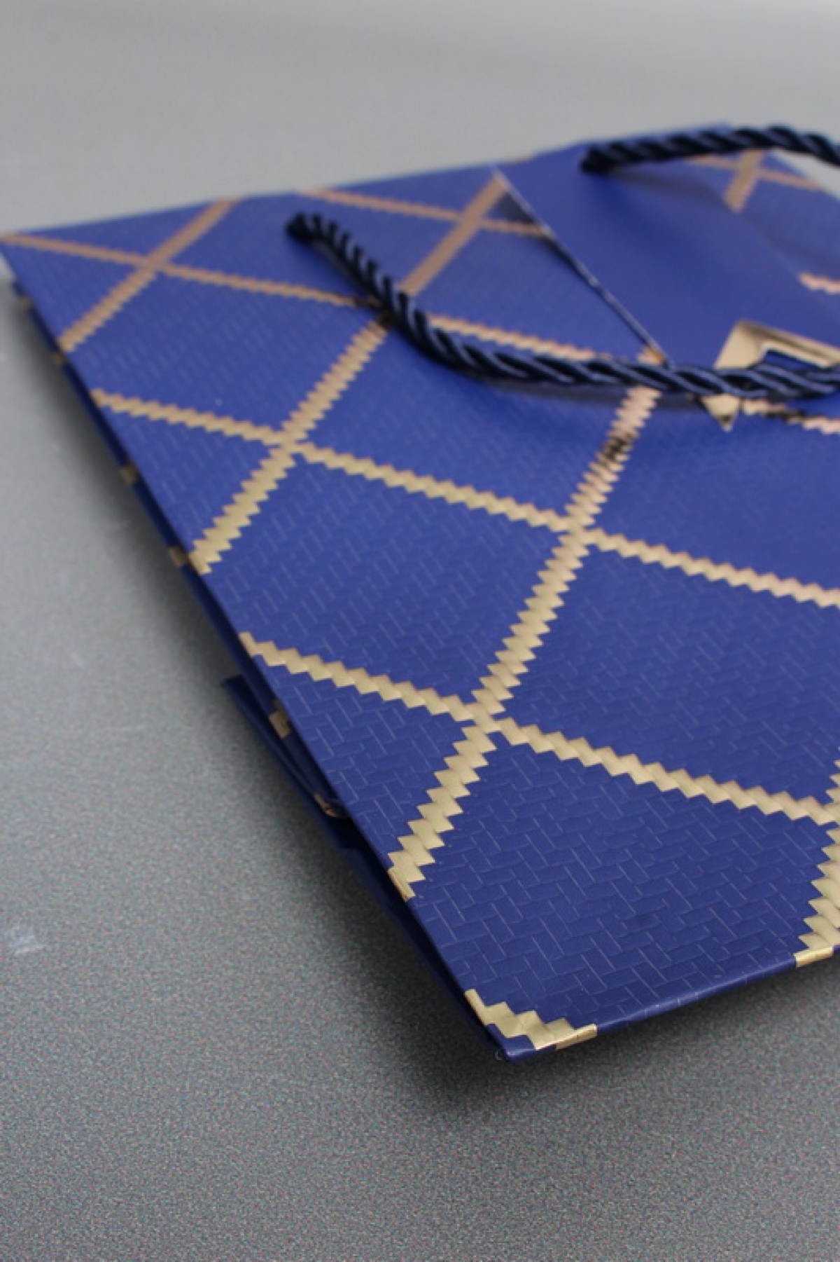 Сумка  Люкс  Резной ромб 18*23*10 синий  L1508