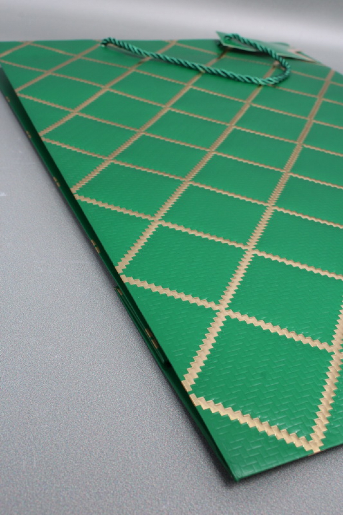 Сумка  Люкс  Резной ромб 31*45*12 зеленый  L1506