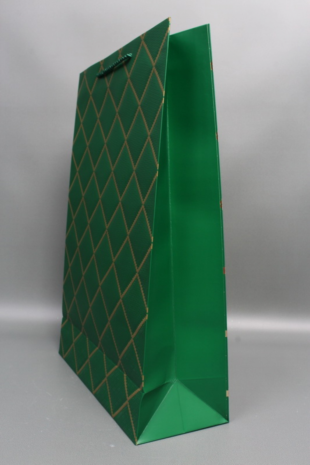 Сумка  Люкс  Резной ромб 31*45*12 зеленый  L1506