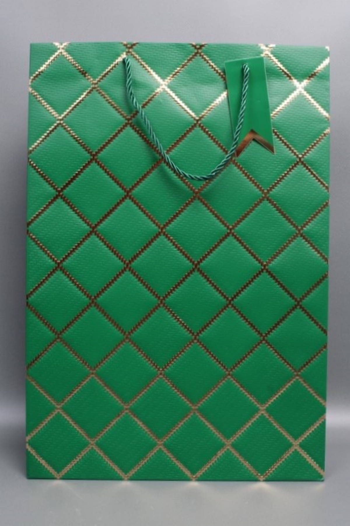 Сумка  Люкс  Резной ромб 31*45*12 зеленый  L1506