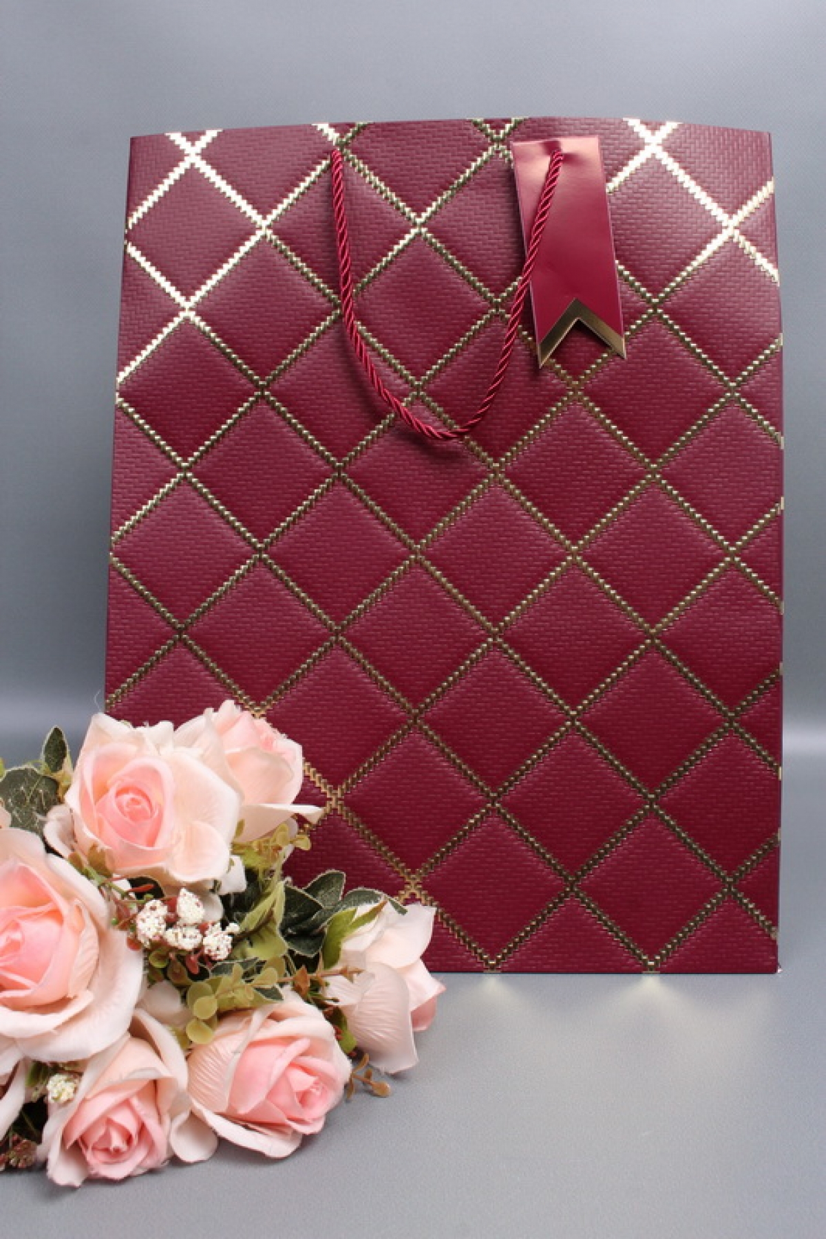 Сумка  Люкс  Резной узор 30*38*30 бордо  L605