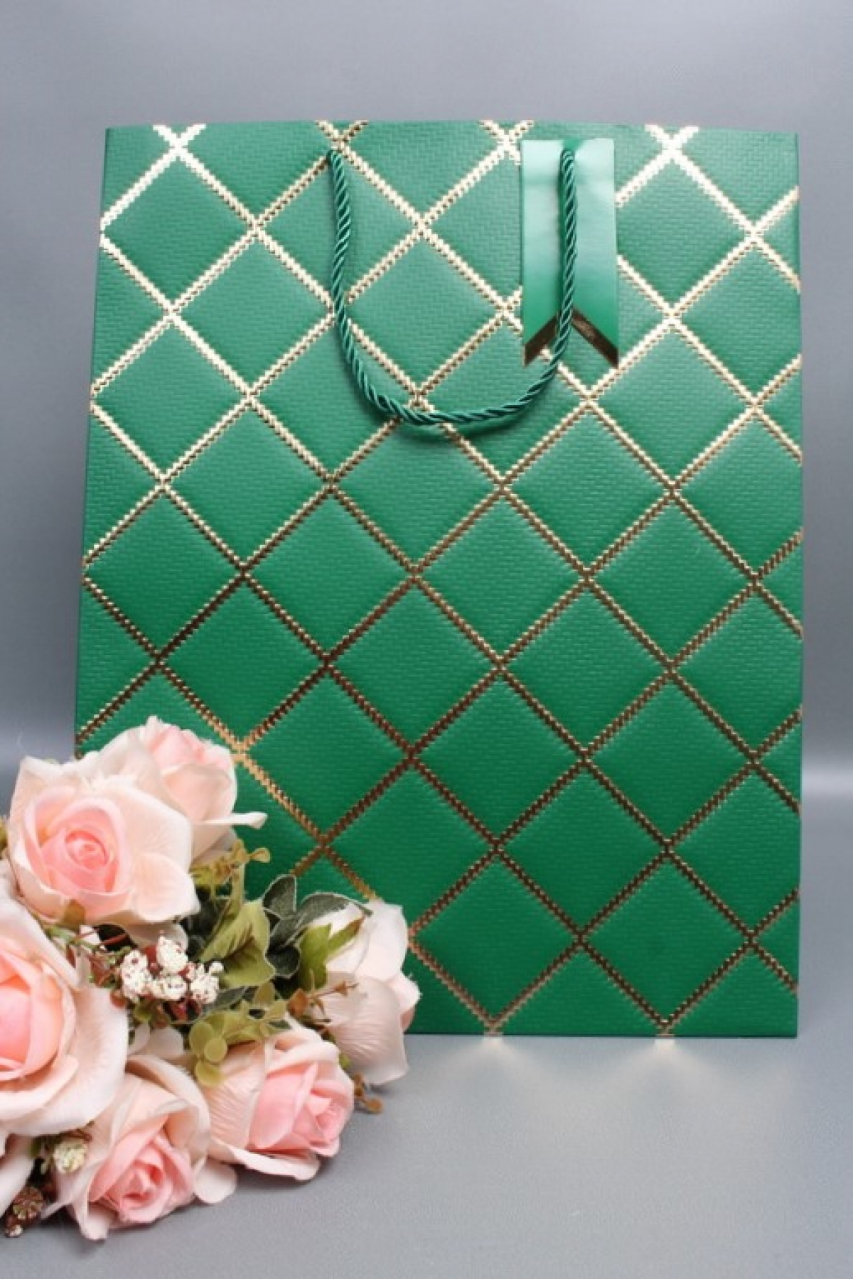 Сумка  Люкс  Резной узор 30*38*30 зеленый  L605