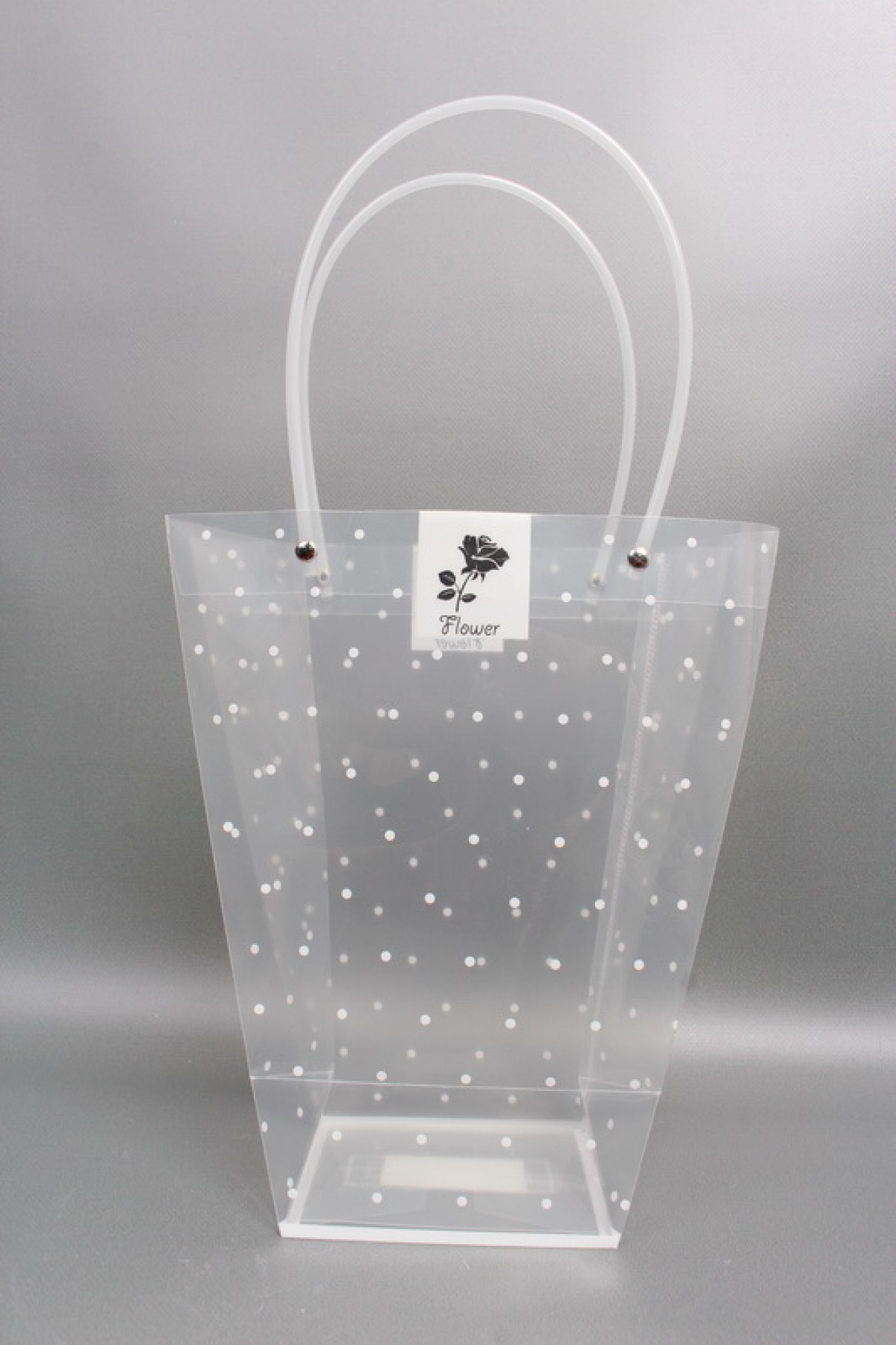 Сумочка пластиковая Горошек, 23.5*11*26cm, белый  1243Н