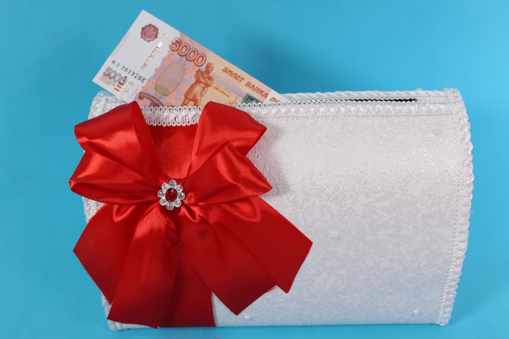 сундук для денег с красным декором 27x15см h=18см