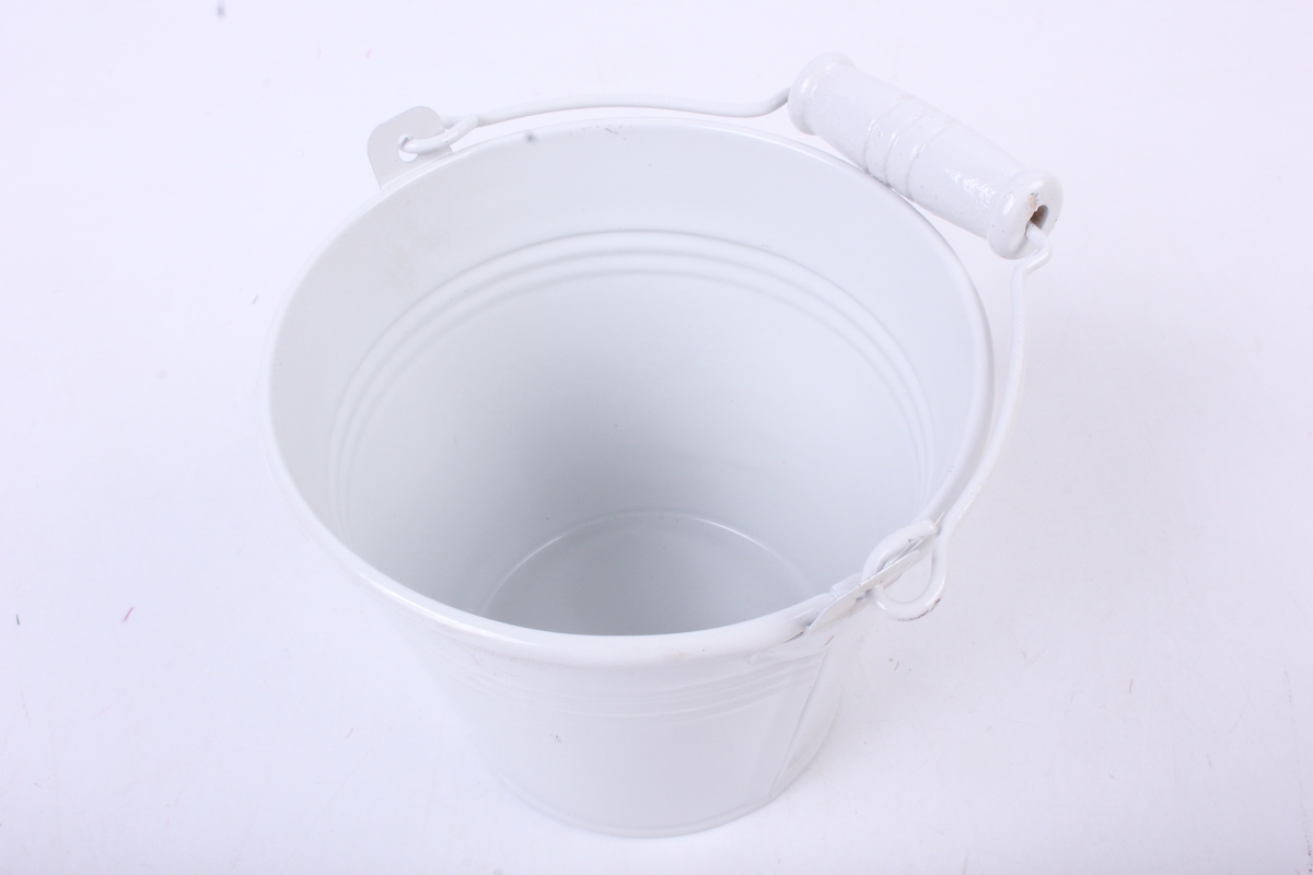ведро из металла белое h=8,5 d=7,5/11cm py6993