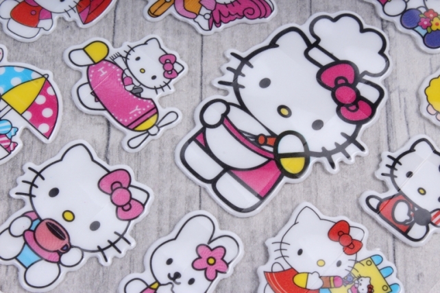 наклейки на листе "hello kitty"