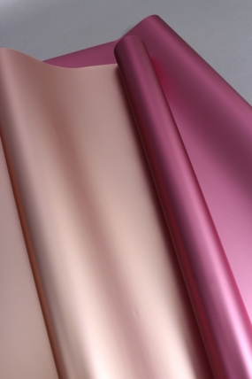 Флористич. пленка "Двухцветный металл", 53 мкр, 58 см х 10 м, роз. золото / розовый 2189М