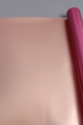 Флористич. пленка "Двухцветный металл", 53 мкр, 58 см х 10 м, золото / розовый 2066М