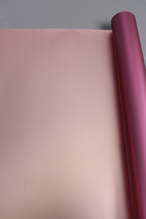 Флористич. пленка "Двухцветный металл", 53 мкр, 58 см х 10 м, роз. золото / розовый 2189М