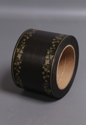 Лента простая (8см*50м) мелкий лист P841 ЧЁРНЫЙ