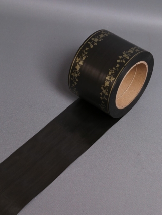 Лента простая (8см*50м) мелкий лист P841 ЧЁРНЫЙ