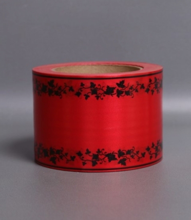 Лента простая (8см*50м) мелкий лист P843 КРАСНЫЙ