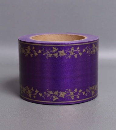 Лента простая (8см*50м) мелкий лист P844 ФИОЛЕТОВЫЙ