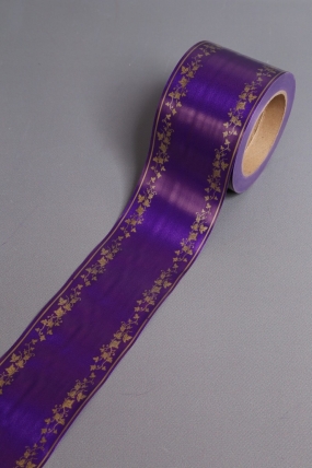 Лента простая (8см*50м) мелкий лист P844 ФИОЛЕТОВЫЙ