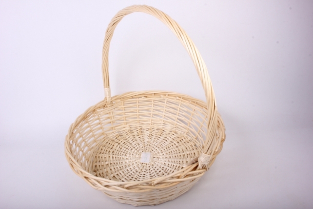 Корзина (ива) Круг Белый  D=51, H=16/53см КС-310