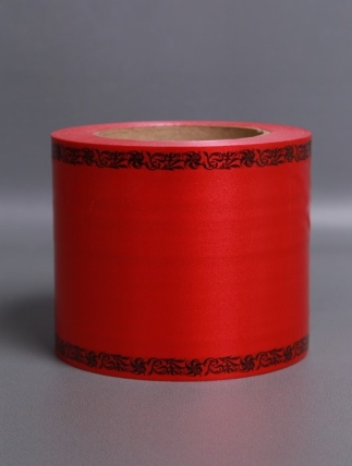 Лента простая (10см*50м) С дубками по краям P1002 КРАСНЫЙ