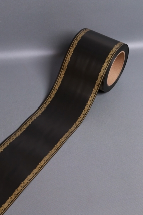 Лента простая (10см*50м) С дубками по краям P1003 ЧЕРНЫЙ
