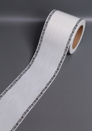 Лента простая (10см*50м) С дубками по краям P1009 БЕЛЫЙ