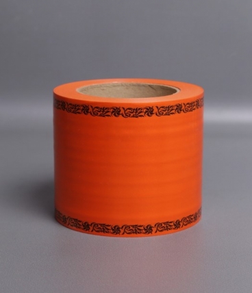 Лента простая (10см*50м) С дубками по краям P1015 ОРАНЖЕВЫЙ