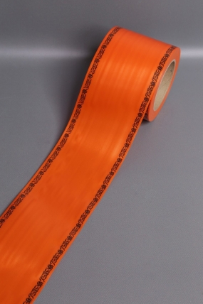 Лента простая (10см*50м) С дубками по краям P1015 ОРАНЖЕВЫЙ