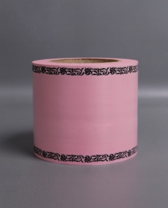 Лента простая (10см*50м) С дубками по краям P1017 РОЗОВЫЙ