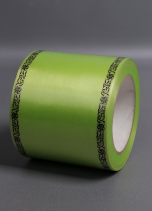 Лента простая (10см*50м) С дубками по краям P1018 САЛАТОВЫЙ