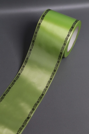 Лента простая (10см*50м) С дубками по краям P1018 САЛАТОВЫЙ