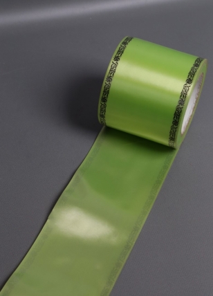 Лента простая (10см*50м) С дубками по краям P1018 САЛАТОВЫЙ