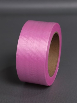 Лента простая (5см*50ярд) Однотонная тиснение дерево ЯРКО-РОЗОВАЯ P519