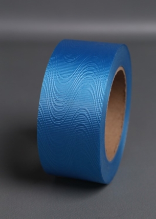 Лента простая 5х50ярд "Тиснение дерево" Синяя Р557