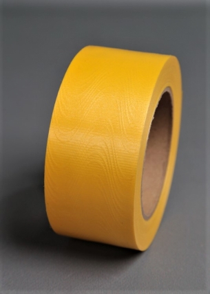 Лента простая 5х50ярд "Тиснение дерево" Жёлтая Р558