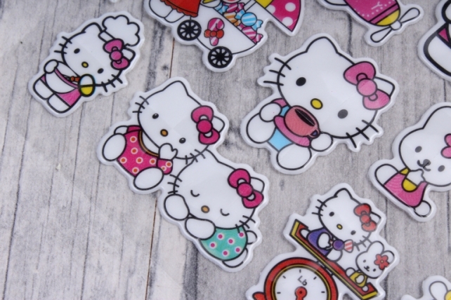 наклейки на листе "hello kitty"