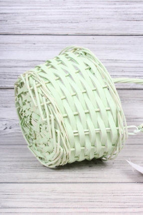 Корзина из ивы одиночная - Круг с ручкой d=18 h=14/28cm ментол 8080		(Н)