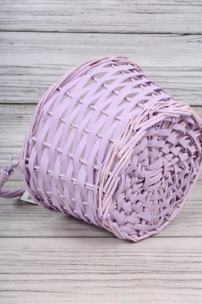 Корзина из ивы одиночная - Круг с ручкой d=18 h=14/28cm сирень 8097		(Н)