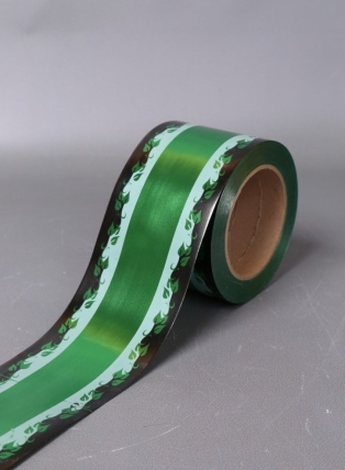 Лента металл с рисунком 8см*50ярд МР803 ЗЕЛЕНЫЙ