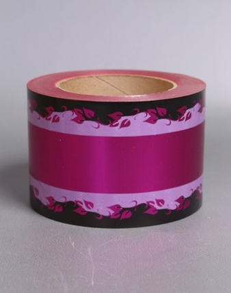Лента металл с рисунком 8см*50ярд МР806 МАЛИНОВЫЙ