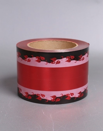 Лента металл с рисунком 8см*50ярд МР807 КРАСНЫЙ