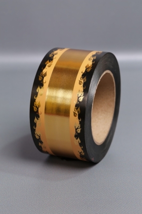 Лента металл с рисунком 6см*50ярд МР601 золото